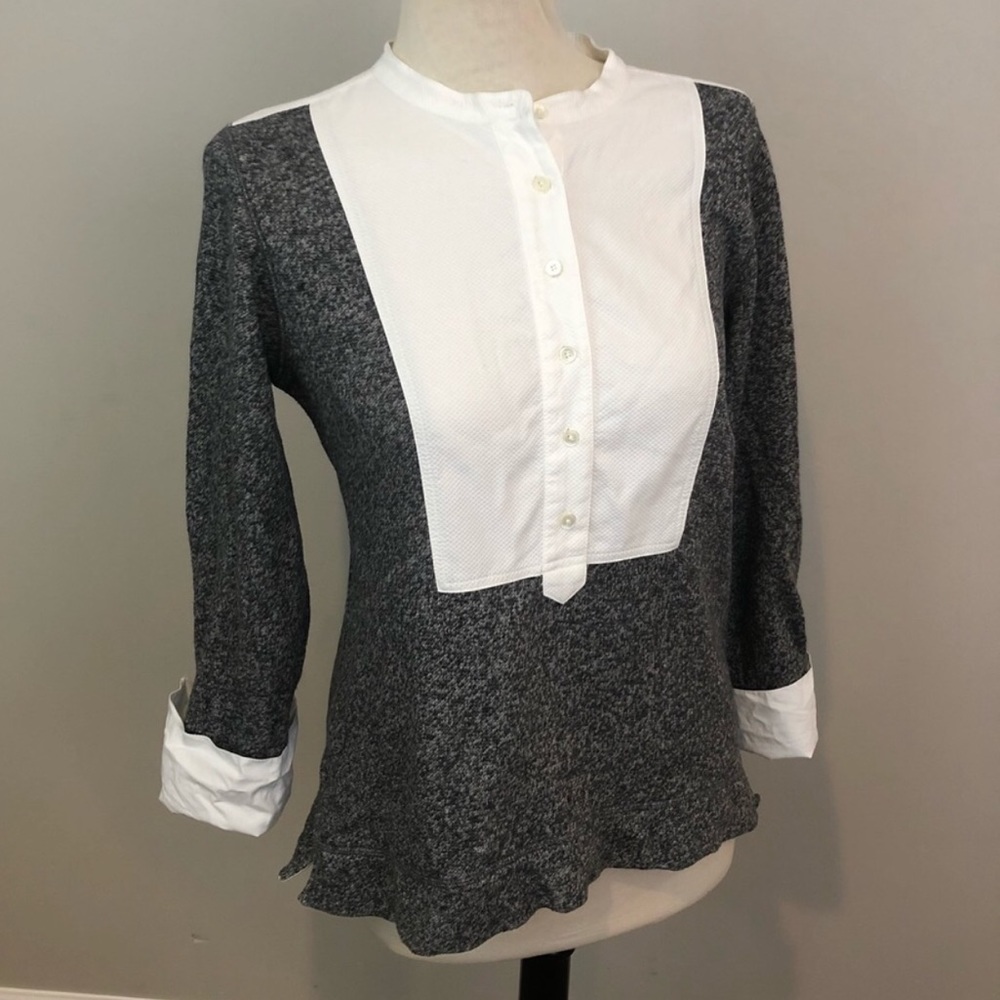 J crew button down grey /white